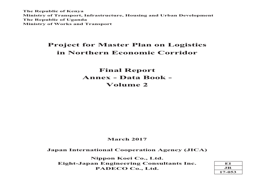 Project for Master Plan on Logistics in Northern Economic Corridor Final