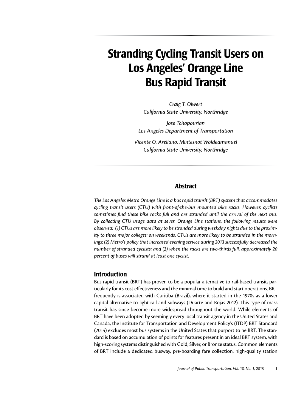 Stranding Cycling Transit Users on Los Angeles' Orange Line Bus