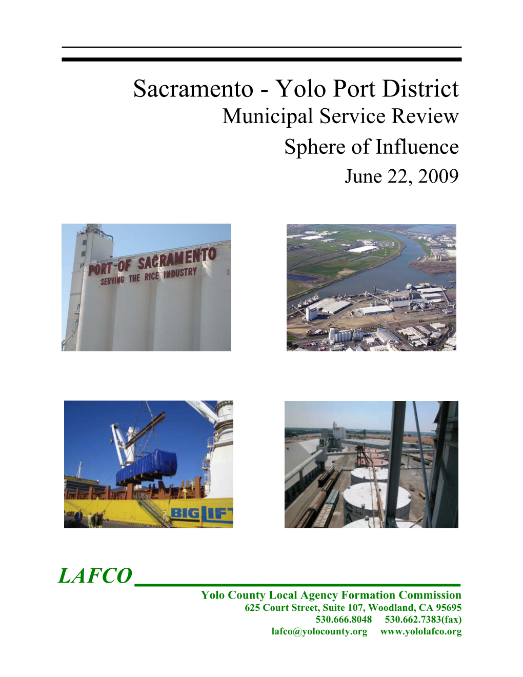 Sacramento - Yolo Port District Municipal Service Review Sphere of Influence June 22, 2009