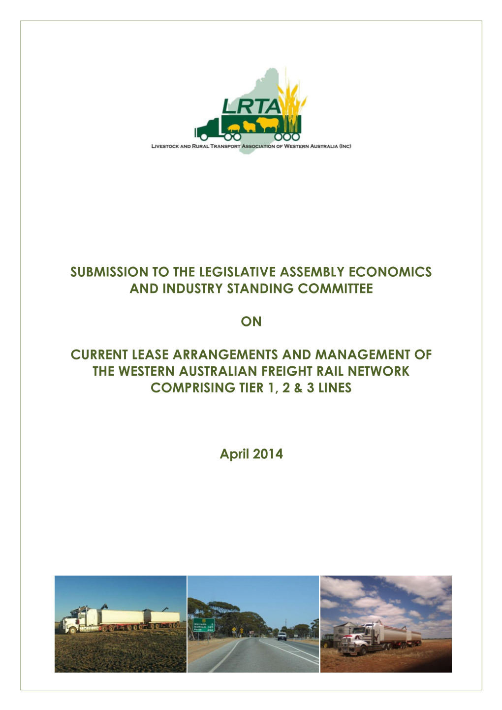 Submission to the Legislative Assembly Economics and Industry Standing Committee