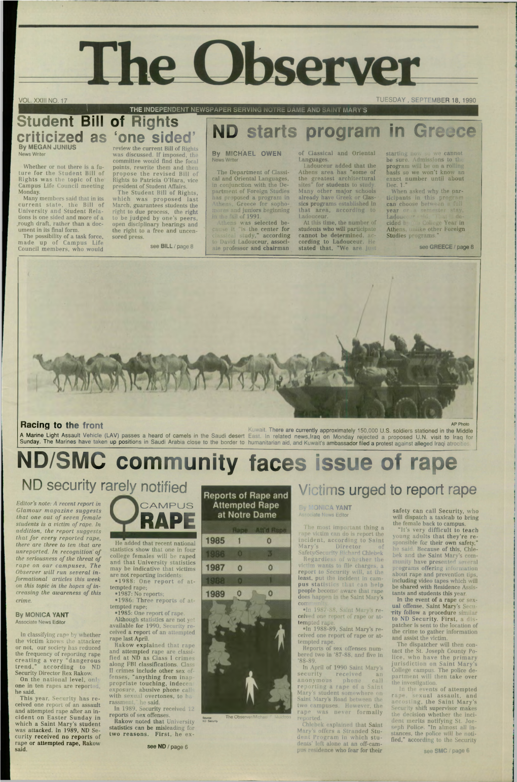 ND/SMC Community Faces Issue of Rape