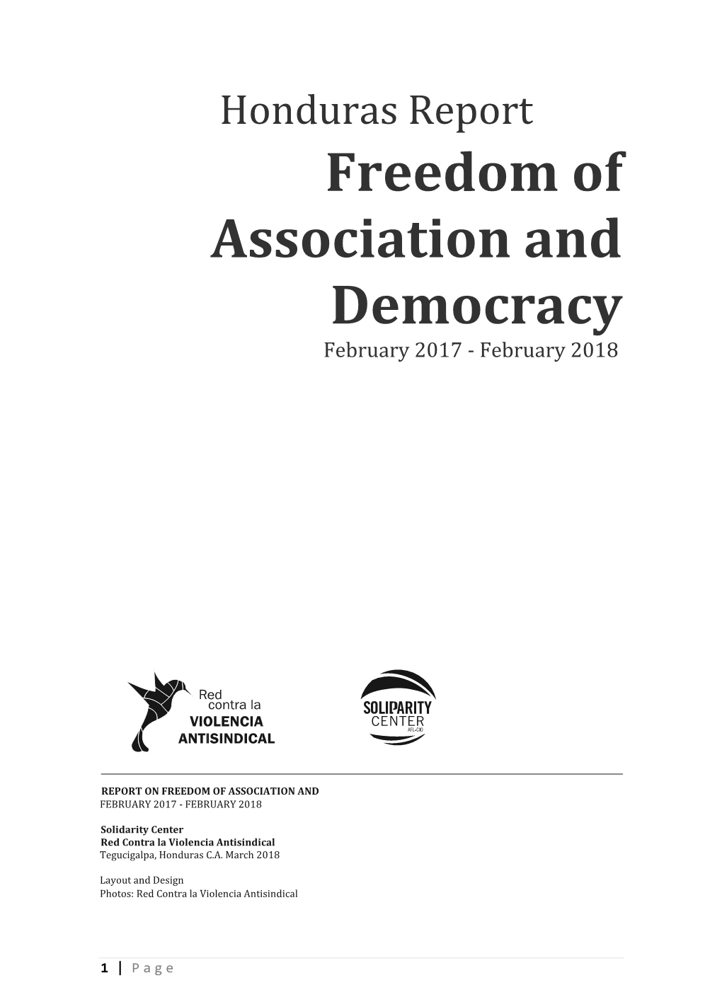 Freedom of Association and Democracy February 2017 - February 2018