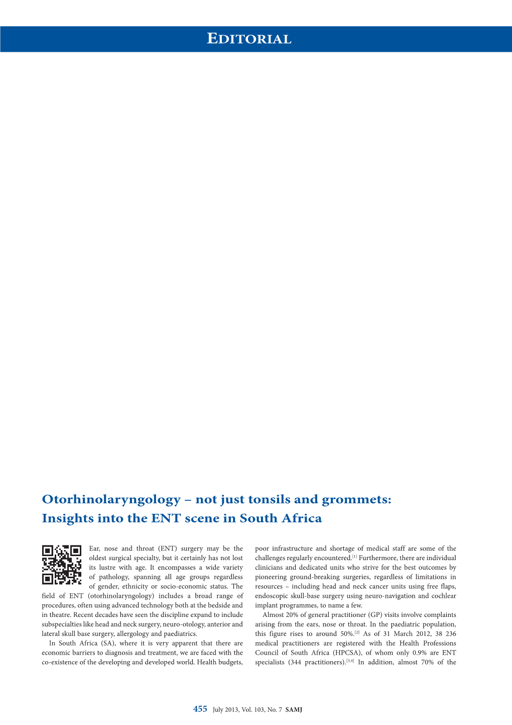 EDITORIAL Otorhinolaryngology