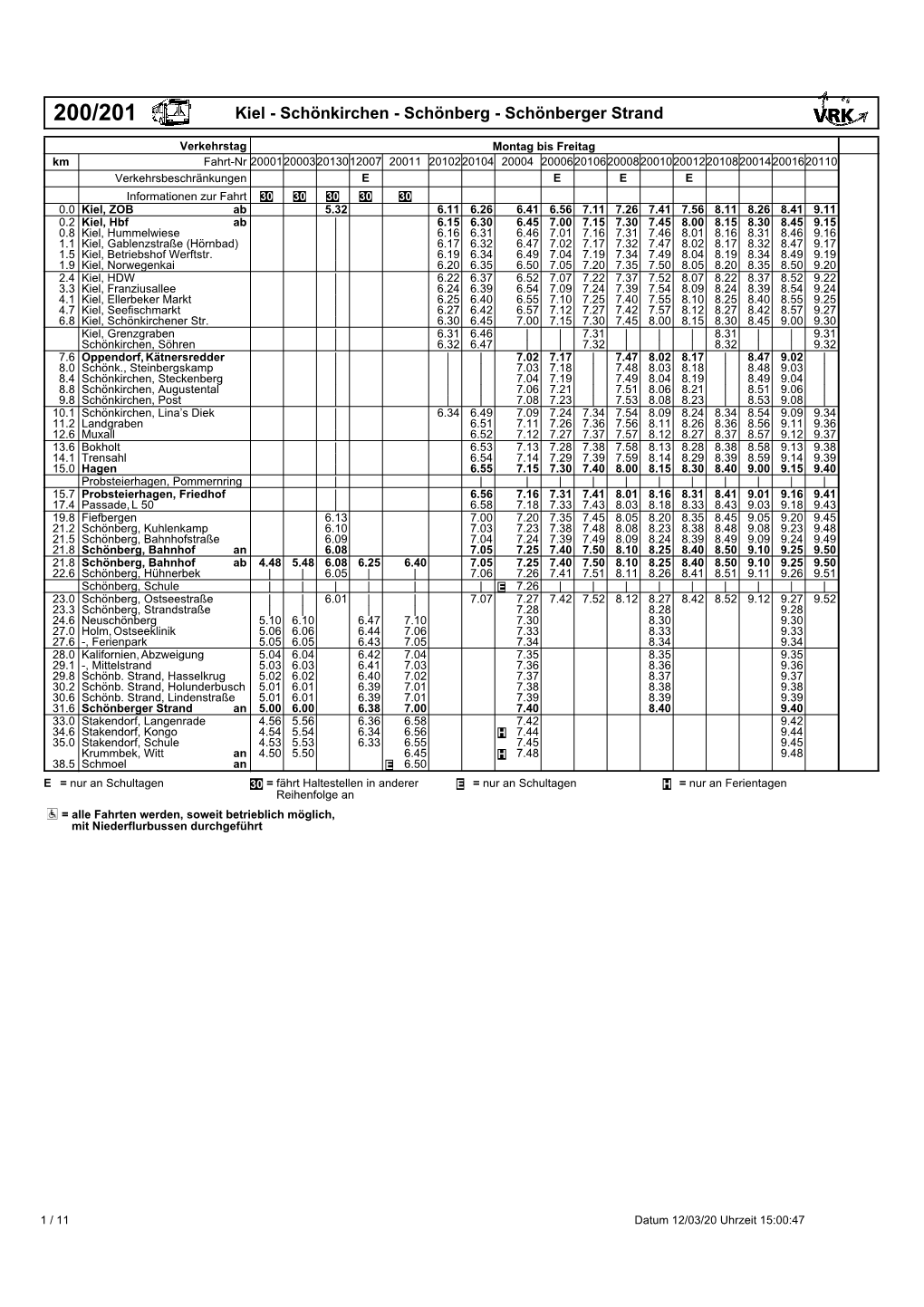 Linie 200/201 Lang