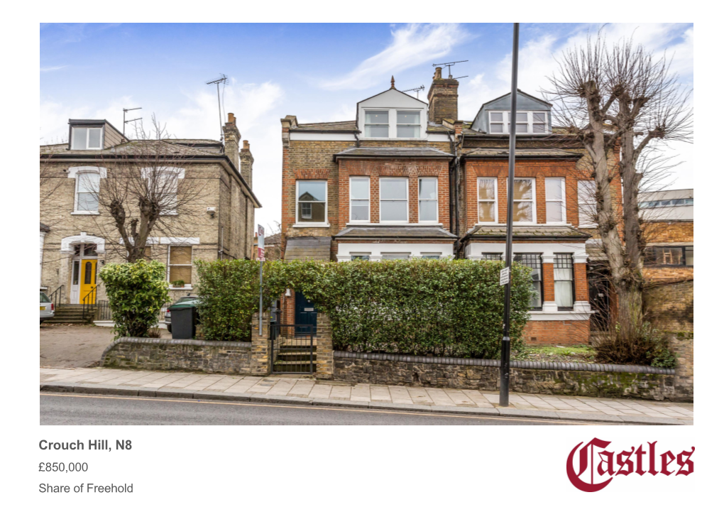 Crouch Hill, N8 £850,000 Share of Freehold