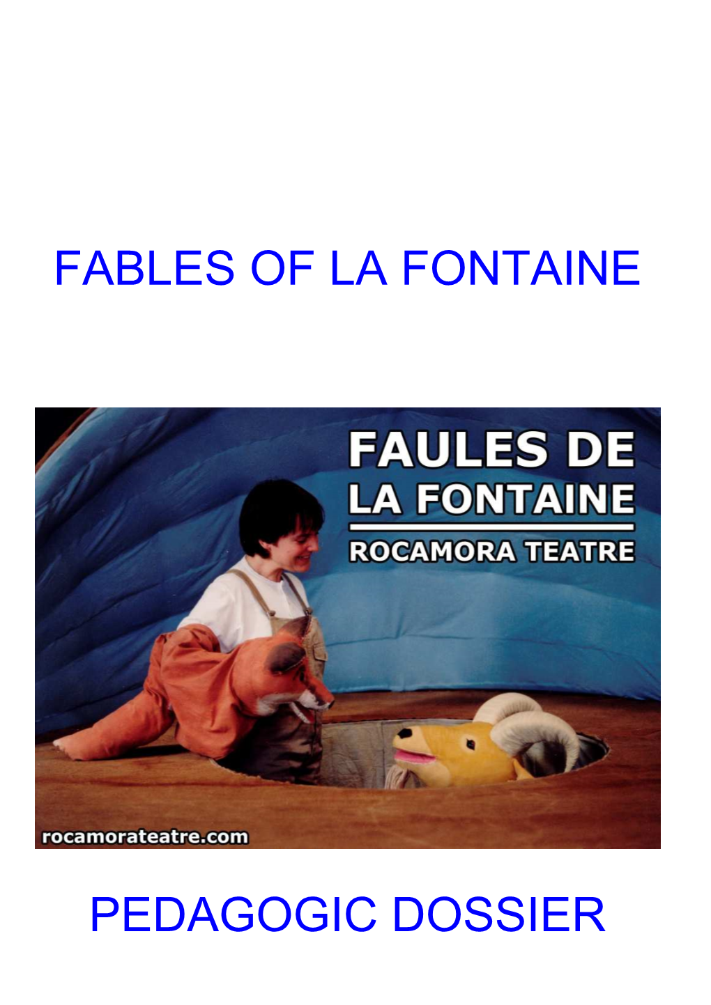 Fables of La Fontaine Pedagogic Dossier