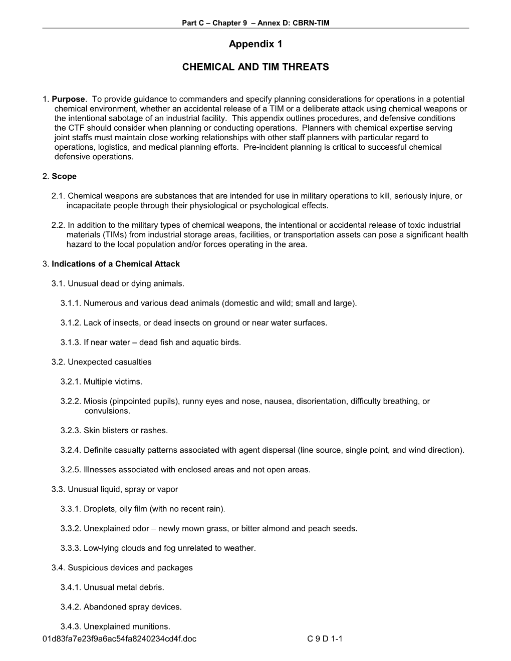 Annex F - Nuclear, Biological, and Chemical (NBC) Operations