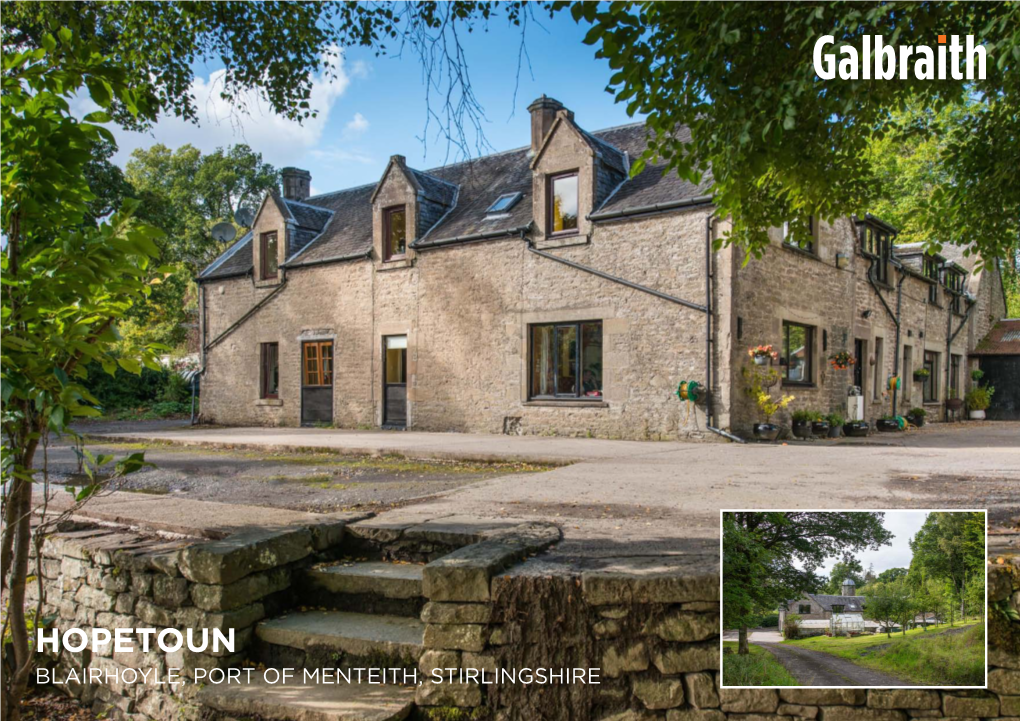 HOPETOUN BLAIRHOYLE, PORT of MENTEITH, STIRLINGSHIRE South Wing Coach House