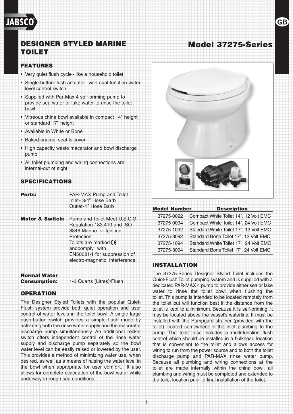 Model 37275-Series Toilet