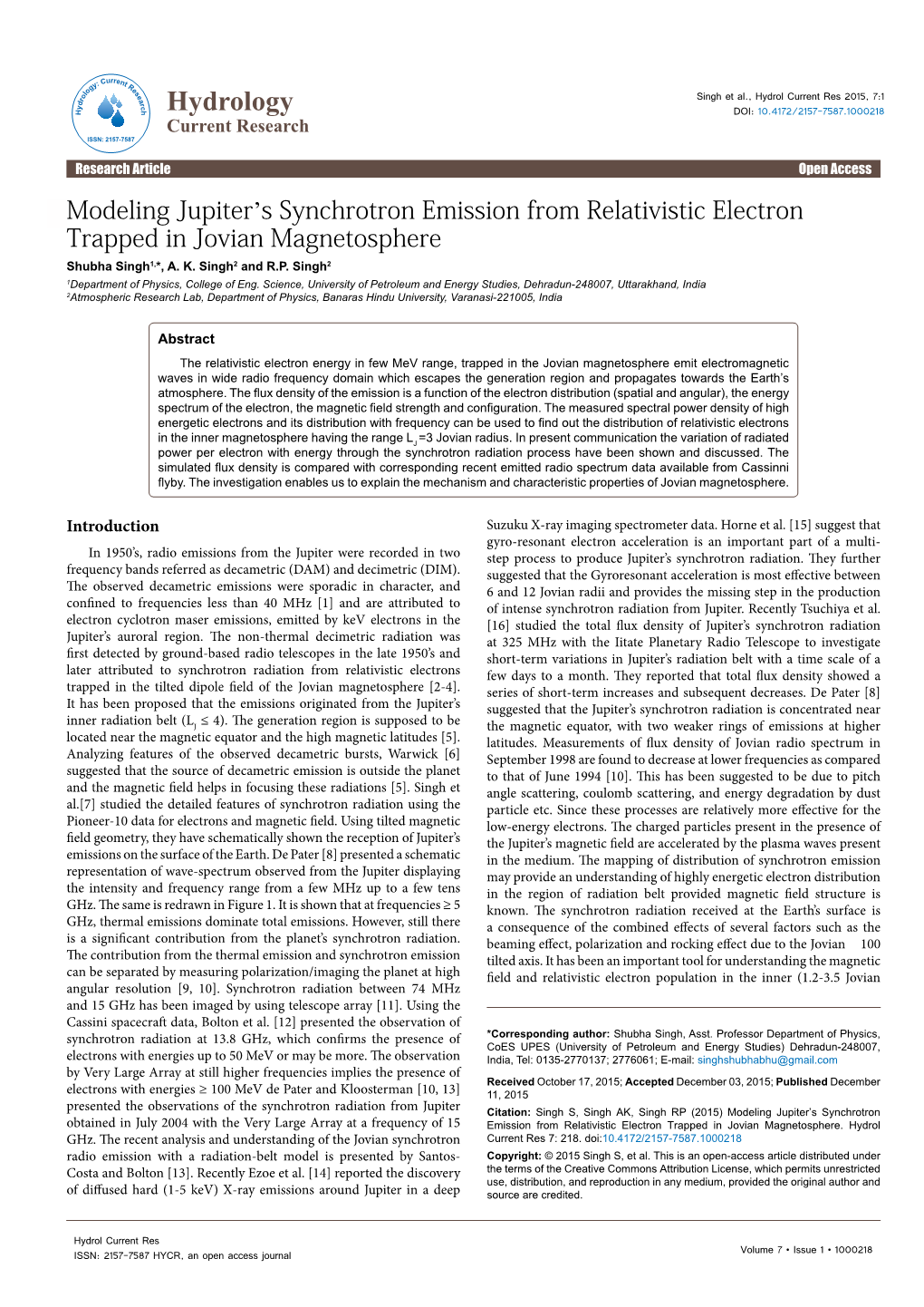 Modeling Jupiter's Synchrotron Emission from Relativistic Electron