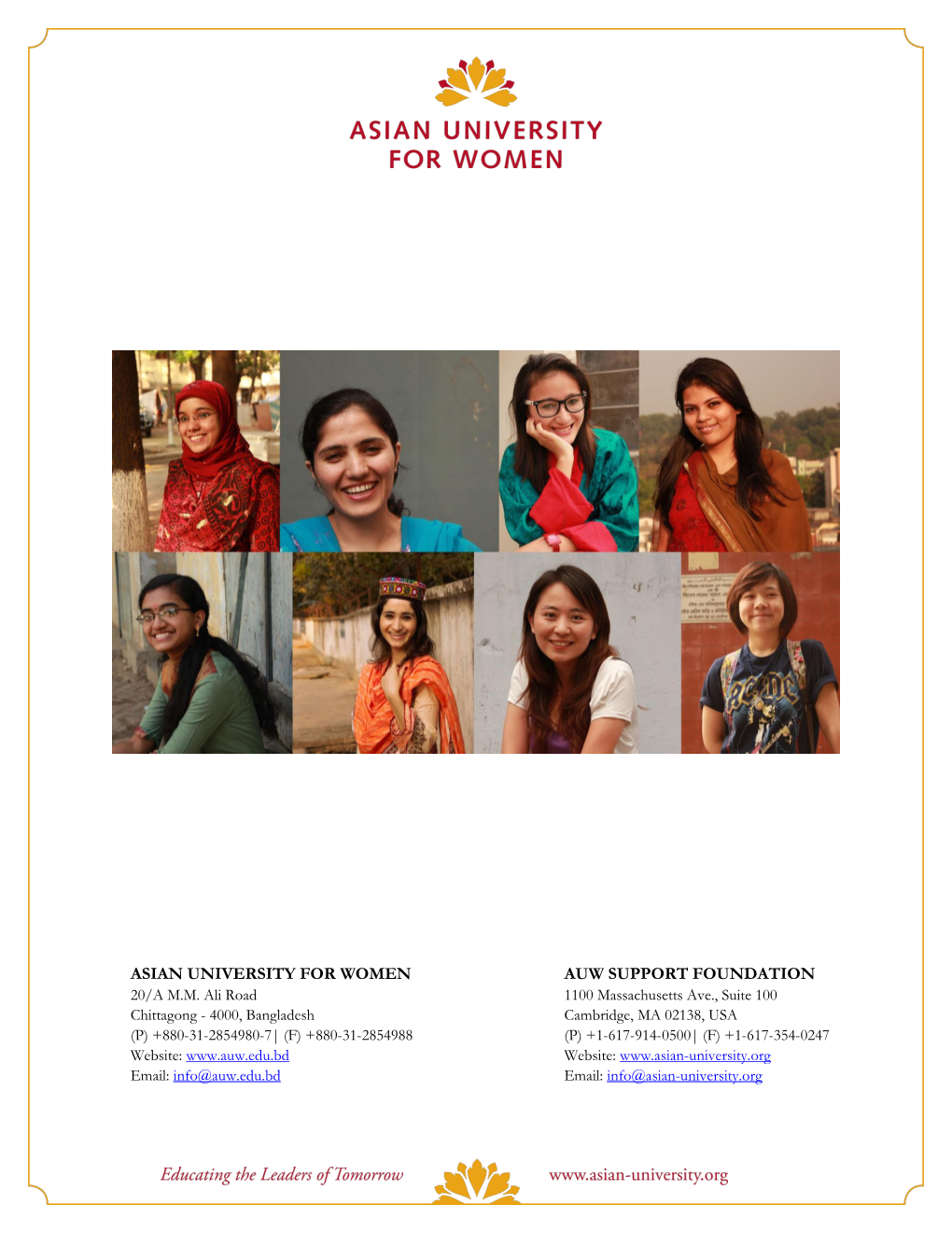 Asian University for Women Auw Support Foundation 20/A M.M