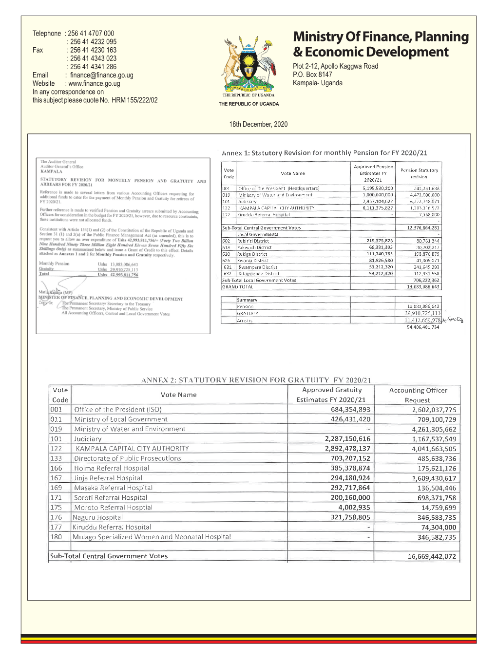 Ministry of Finance, Planning & Economic Development