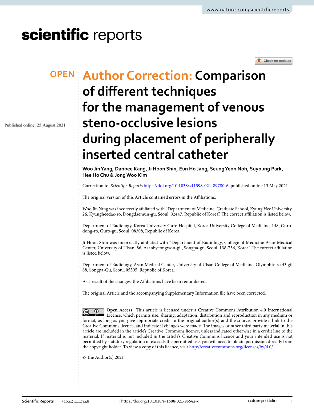 Author Correction: Comparison of Different Techniques for The