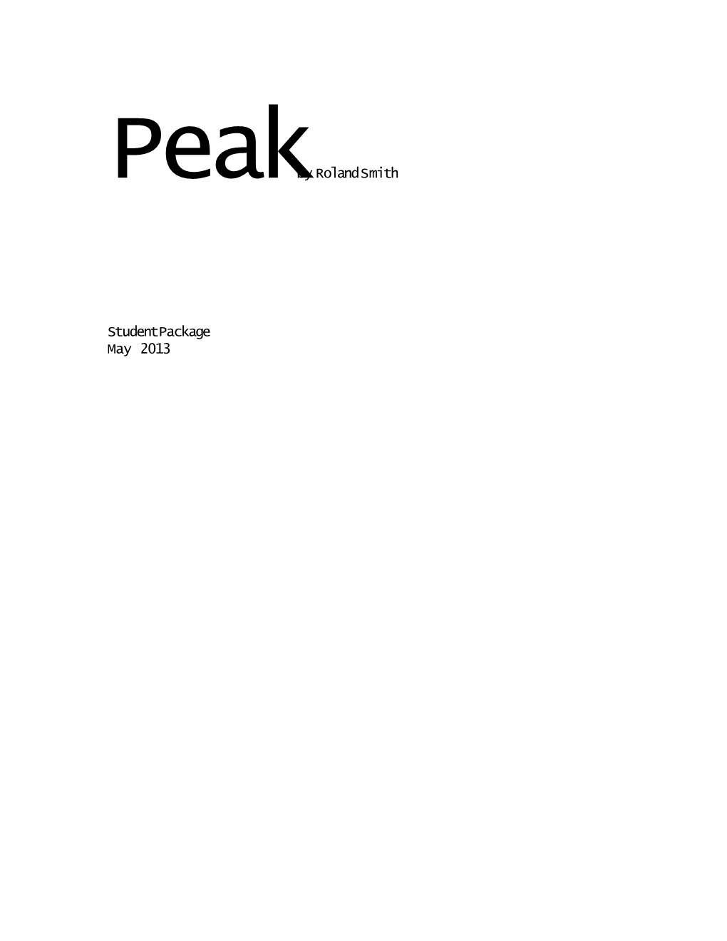 Peak by Roland Smith