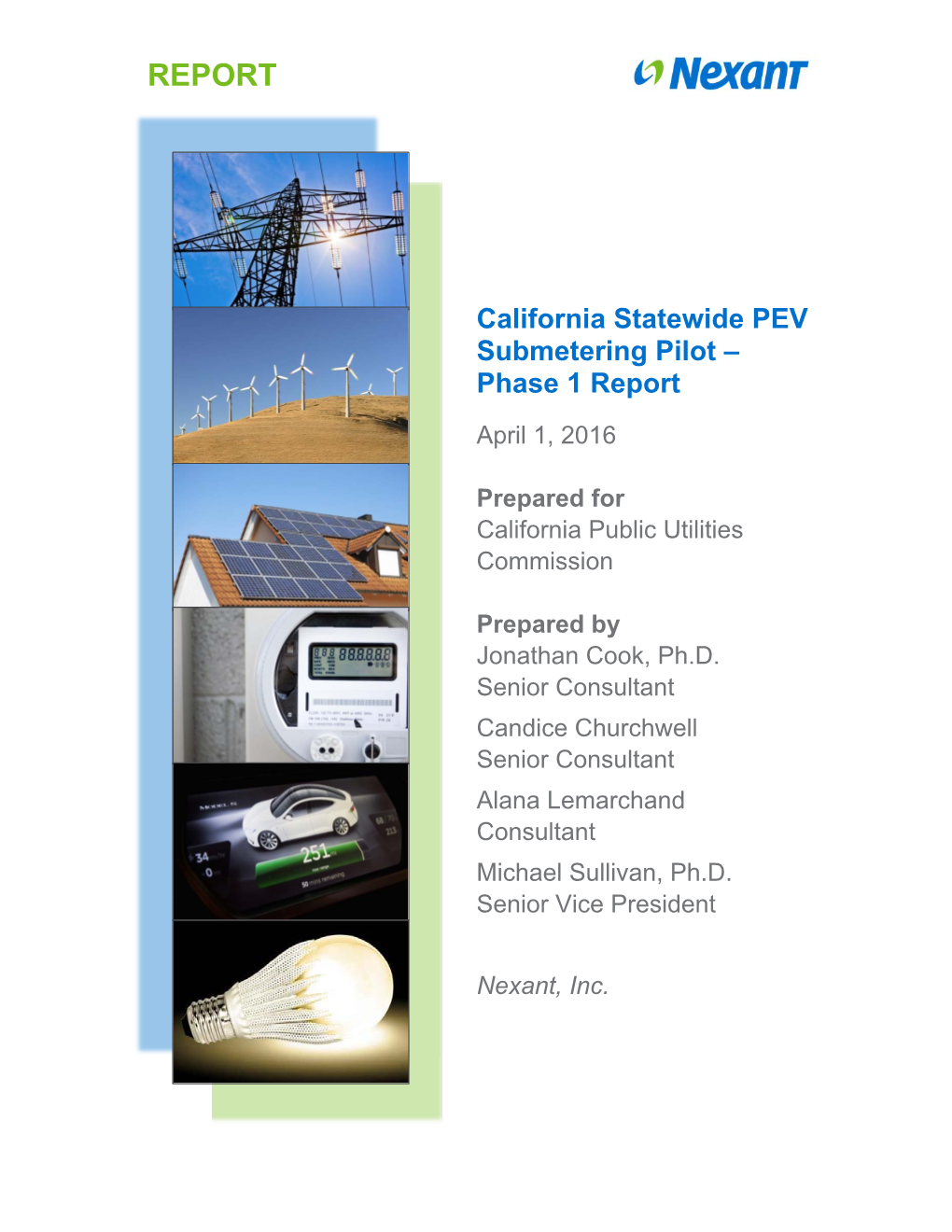 California Statewide PEV Submetering Pilot – Phase 1 Report