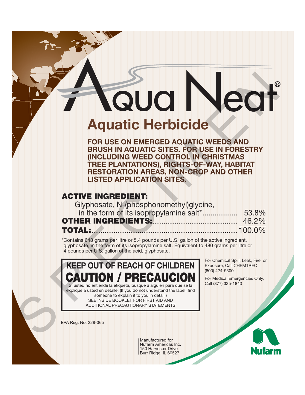 Aquatic Herbicide for USE on EMERGED AQUATIC WEEDS and BRUSH in AQUATIC SITES