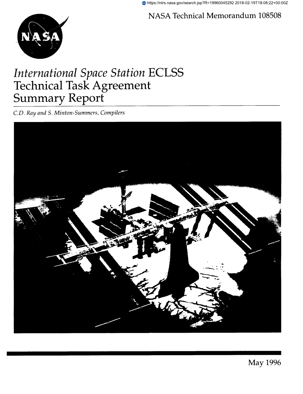 International Space Station ECLSS Technical Task Agreement Summary Report