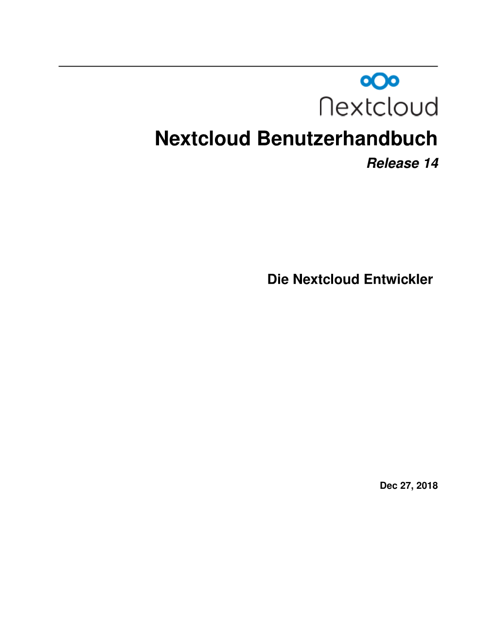 Nextcloud Benutzerhandbuch Release 14