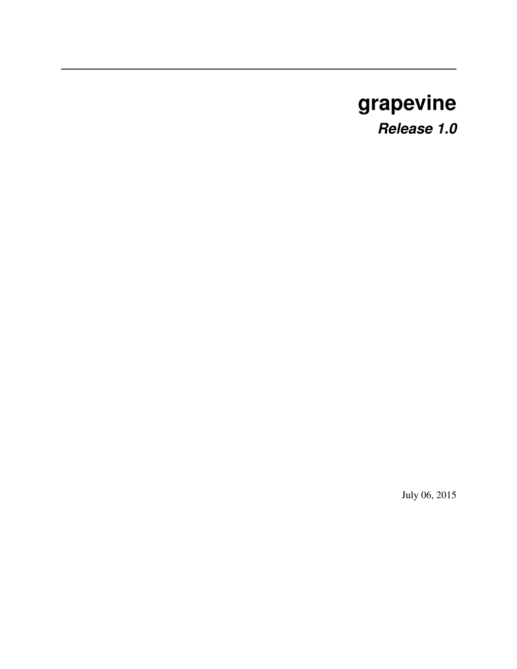 Grapevine Release 1.0