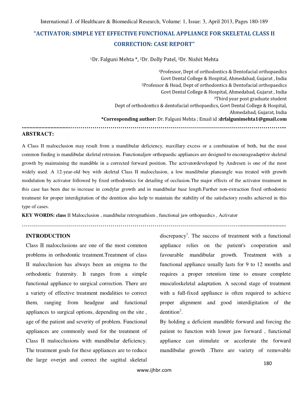 Activator: Simple Yet Effective Functional Appliance for Skeletal Class Ii