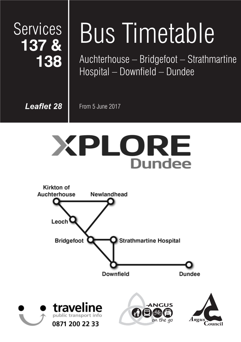 Bus Timetable 138 Auchterhouse – Bridgefoot – Strathmartine Hospital – Downfield – Dundee