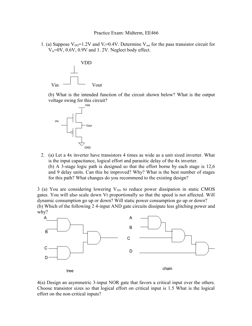 Practice Exam: Midterm, EE466