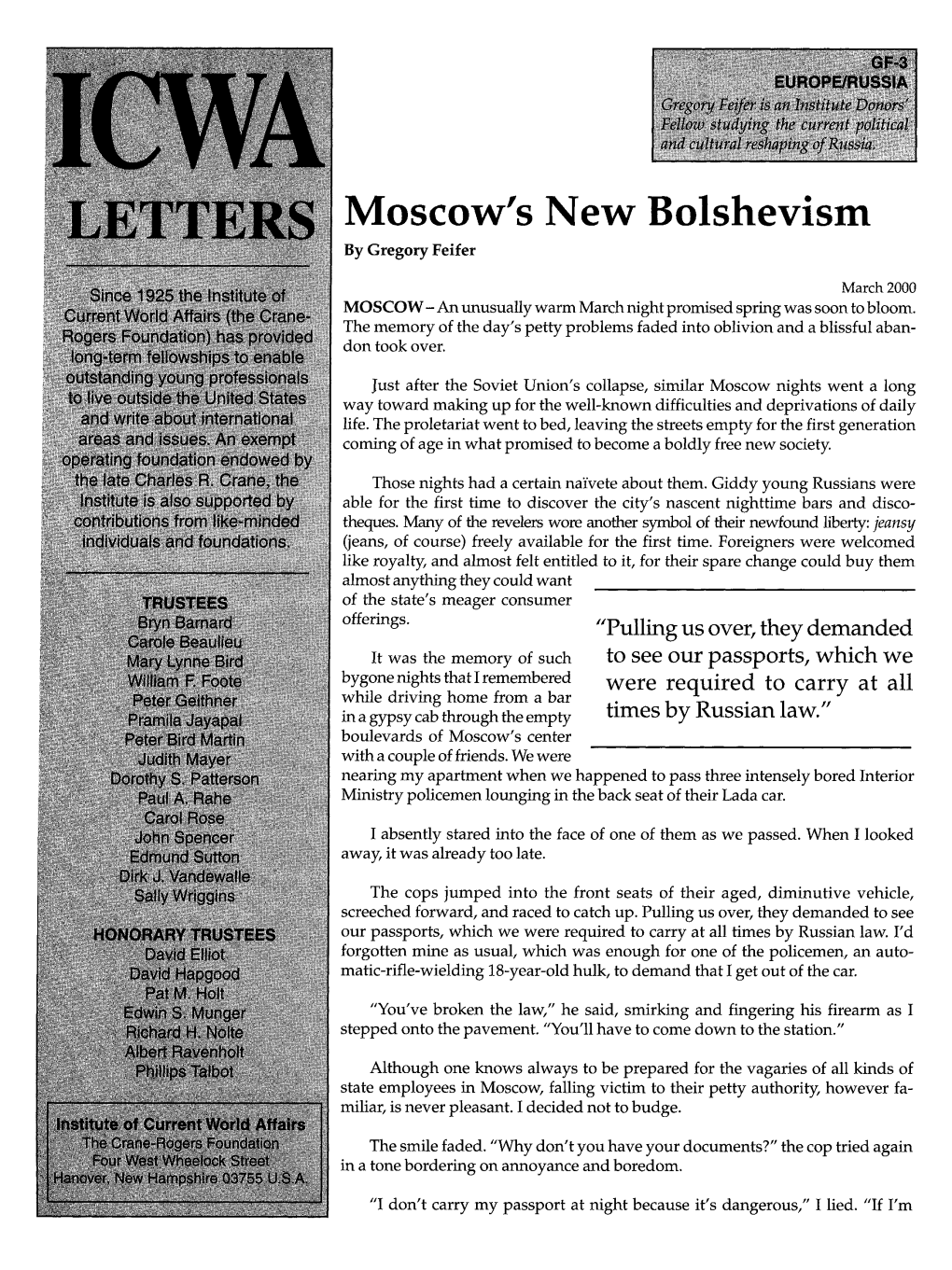 Moscow's New Bolshevism by Gregory Feifer