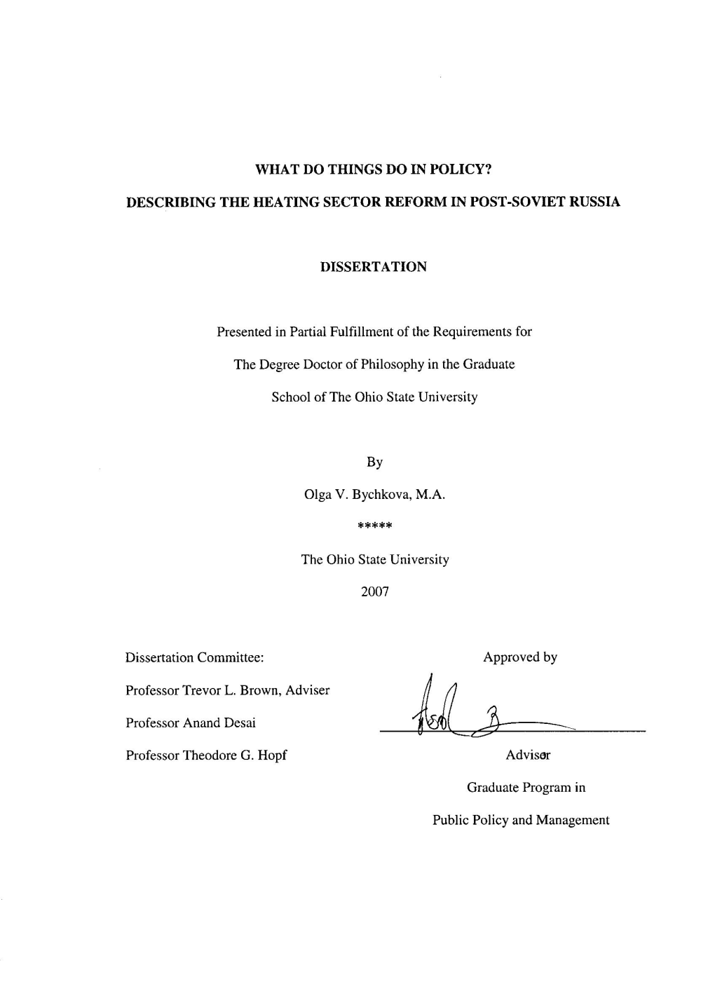 Describing the Heating Sector Reform in Post