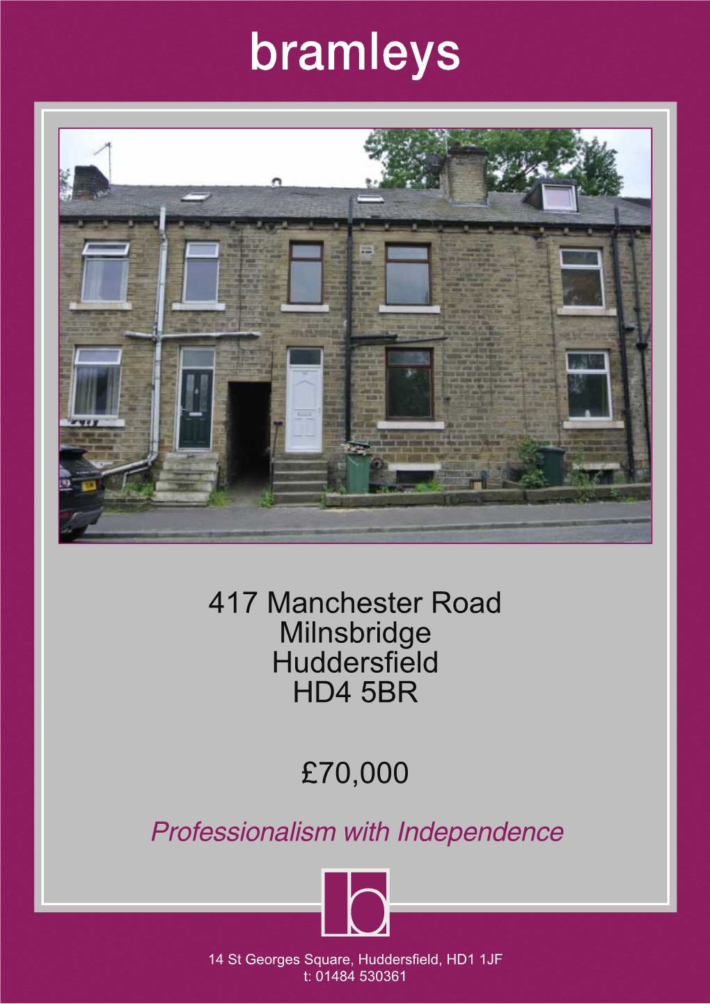 417 Manchester Road Milnsbridge Huddersfield HD4 5BR £70,000