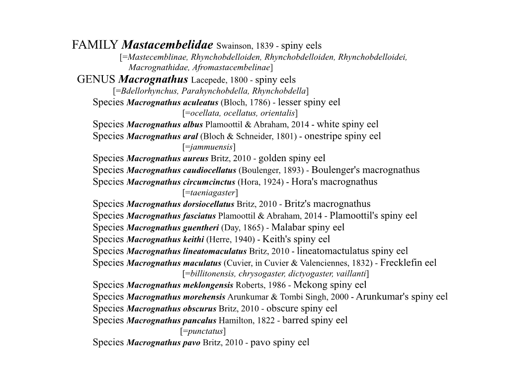 Family-Mastacembelidae-Overview-PDF-Update.Pdf