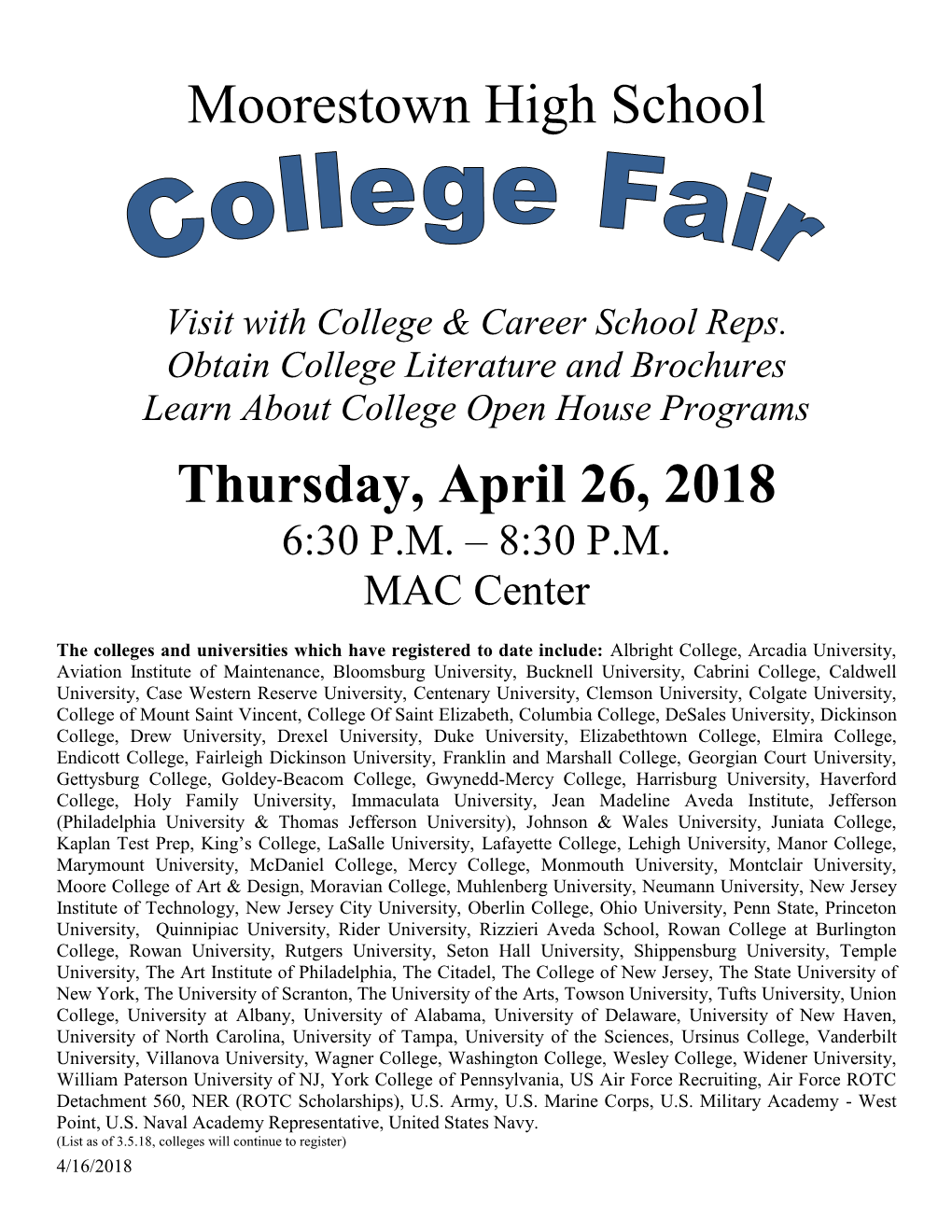 College Fair Flyer 2018.Pdf