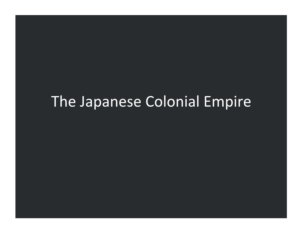 Colonial Empire • Describe the Main Characters • What Was the Relation Between the Two Main Characters? Two Important Points