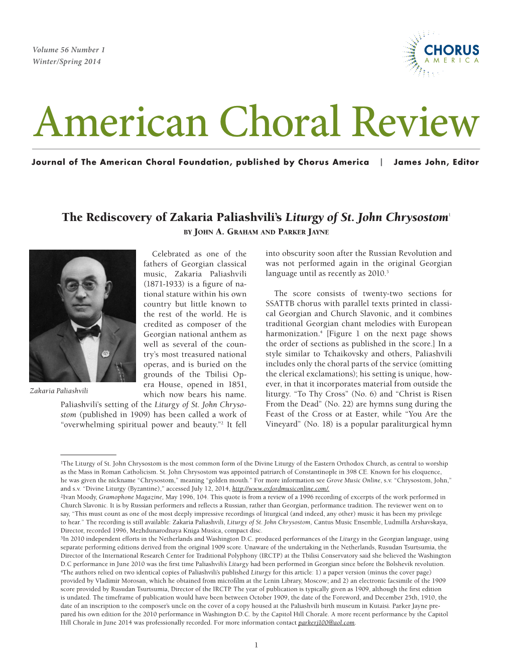 American Choral Review Article