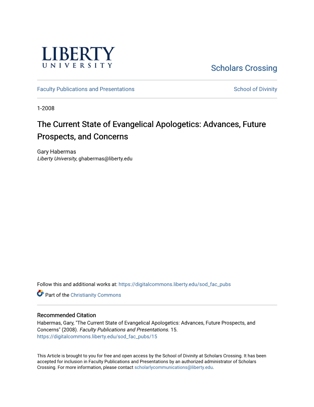 The Current State of Evangelical Apologetics: Advances, Future Prospects, and Concerns