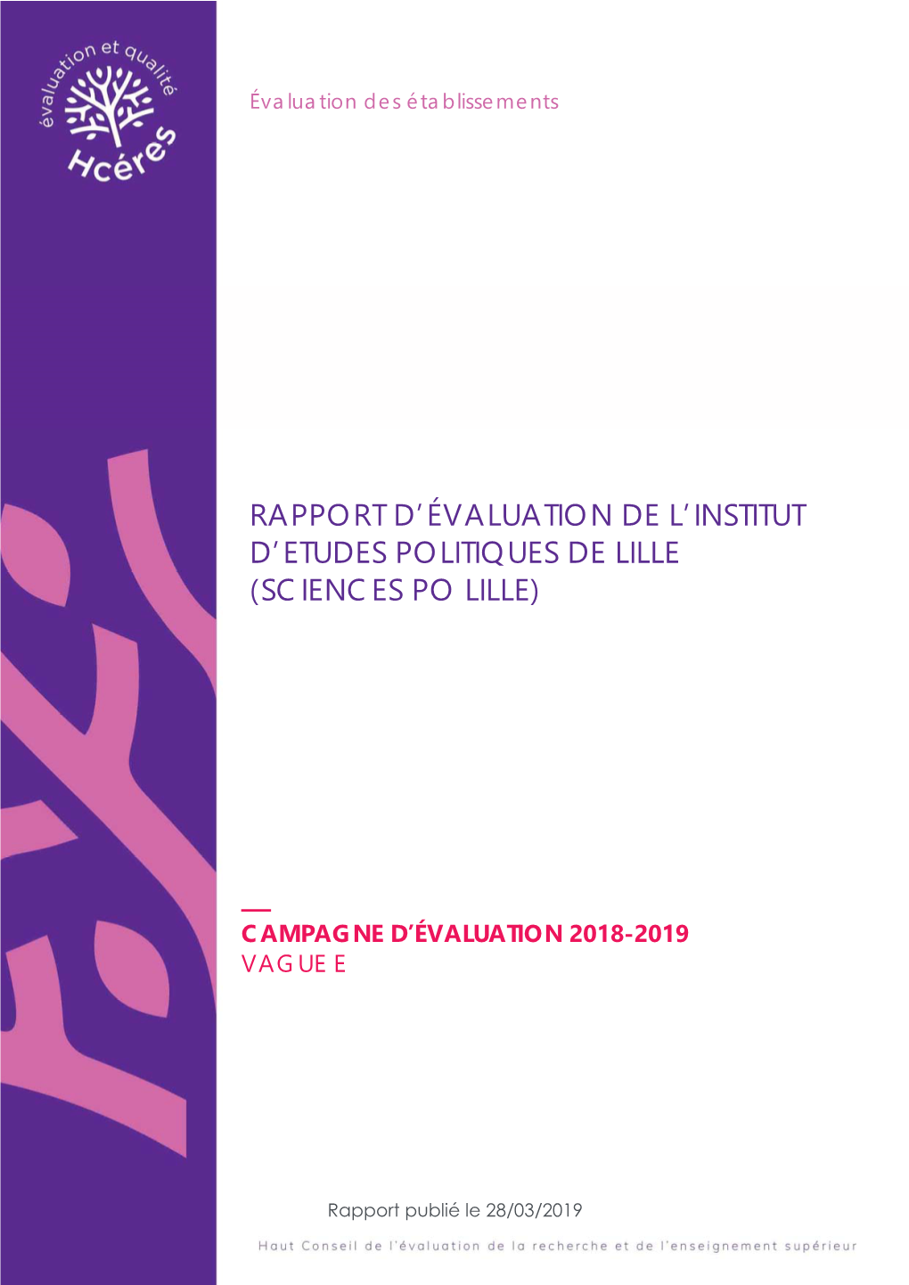 Rapport D'évaluation De L'institut D'etudes Politiques De Lille