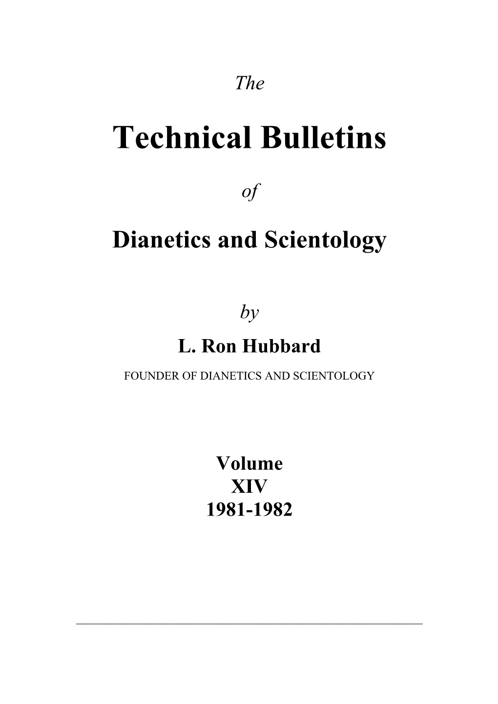 Technical Bulletins