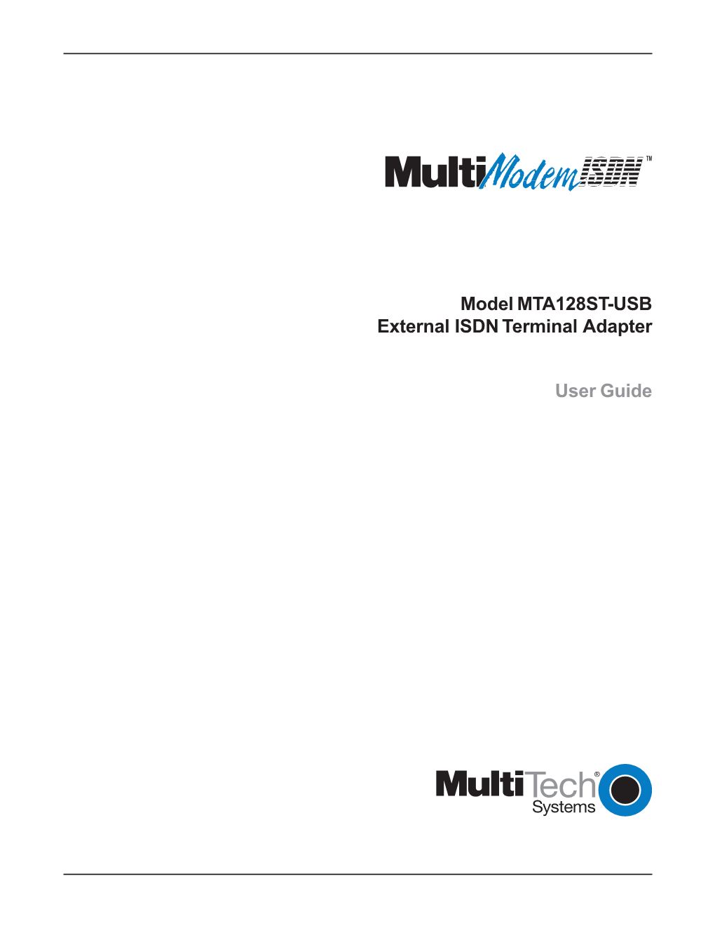 Model MTA128ST-USB External ISDN Terminal Adapter User Guide