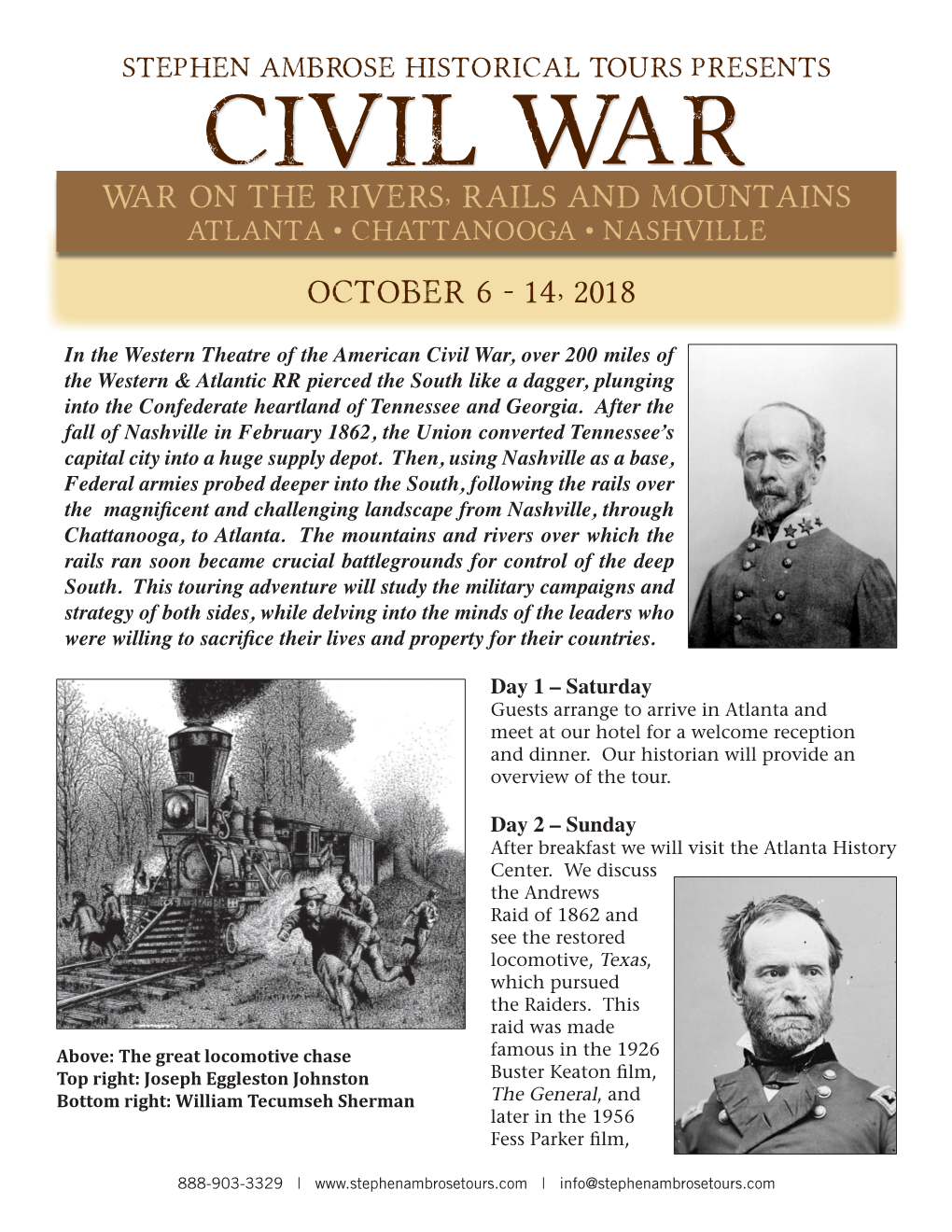 Civil War War on the Rivers, Rails and Mountains Atlanta • Chattanooga • Nashville