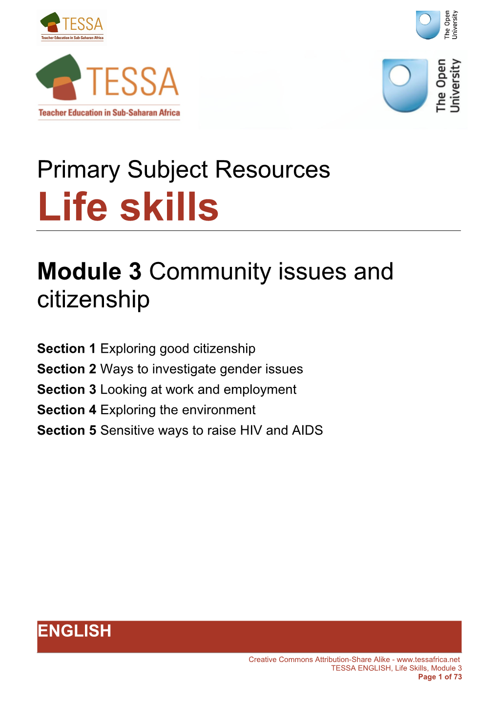 Module 3: Community Issues and Citizenship