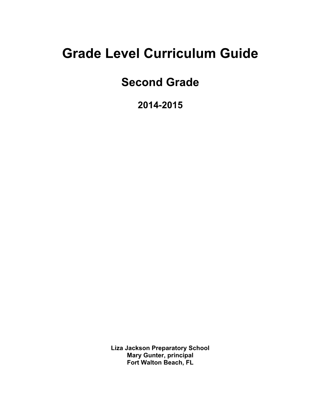 Grade Level Curriculum Guide