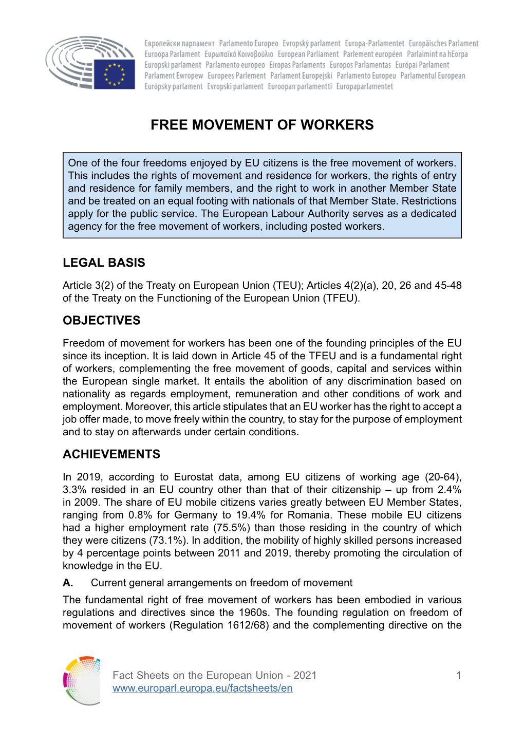 Free Movement of Workers