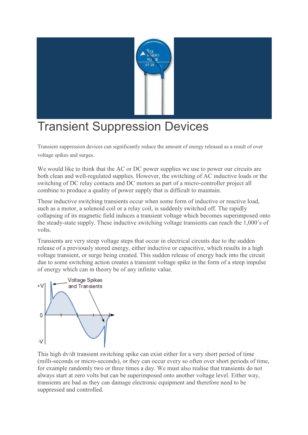 Transient Suppression Devices
