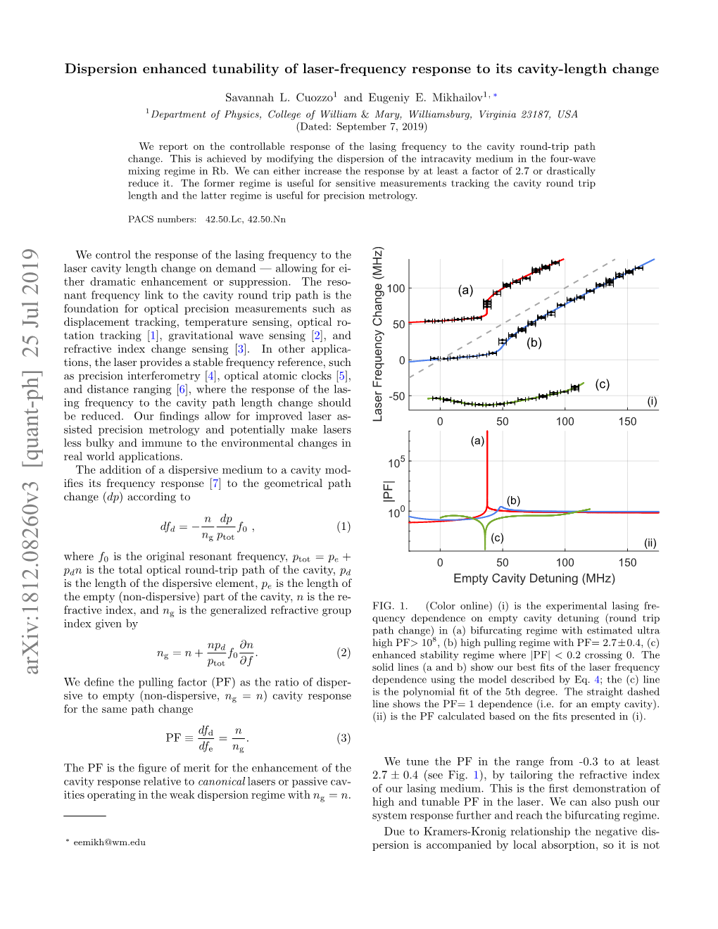 Dispersion Enhanced Tunability of Laser-Frequency Response to Its Cavity-Length Change