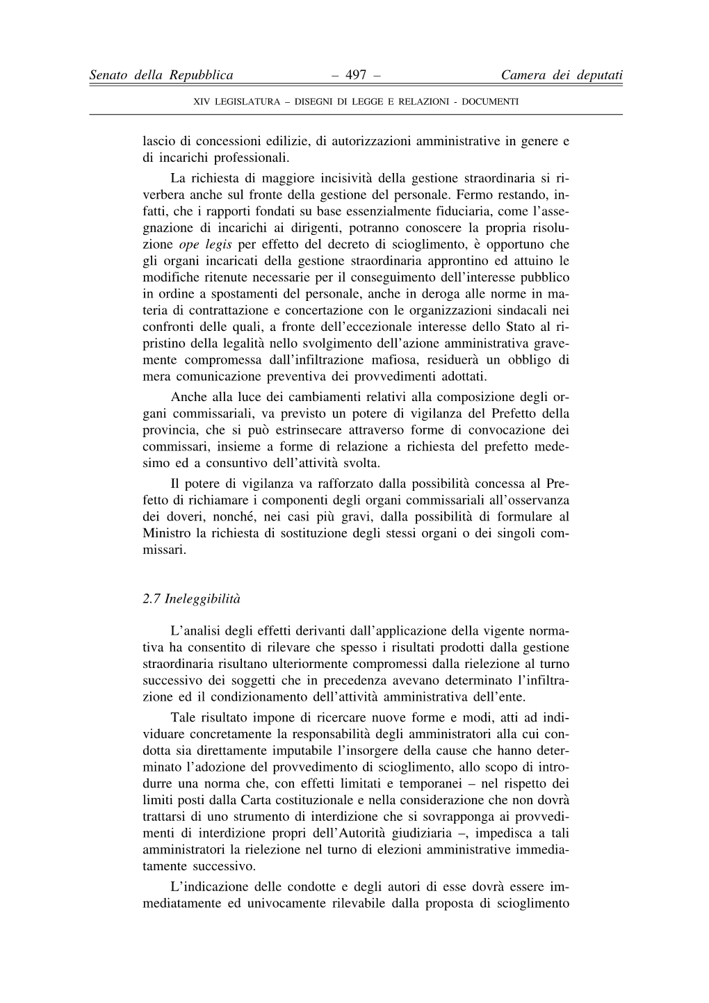 497 – Lascio Di Concessioni Edilizie, Di Autorizzazioni Amministrative in Gene