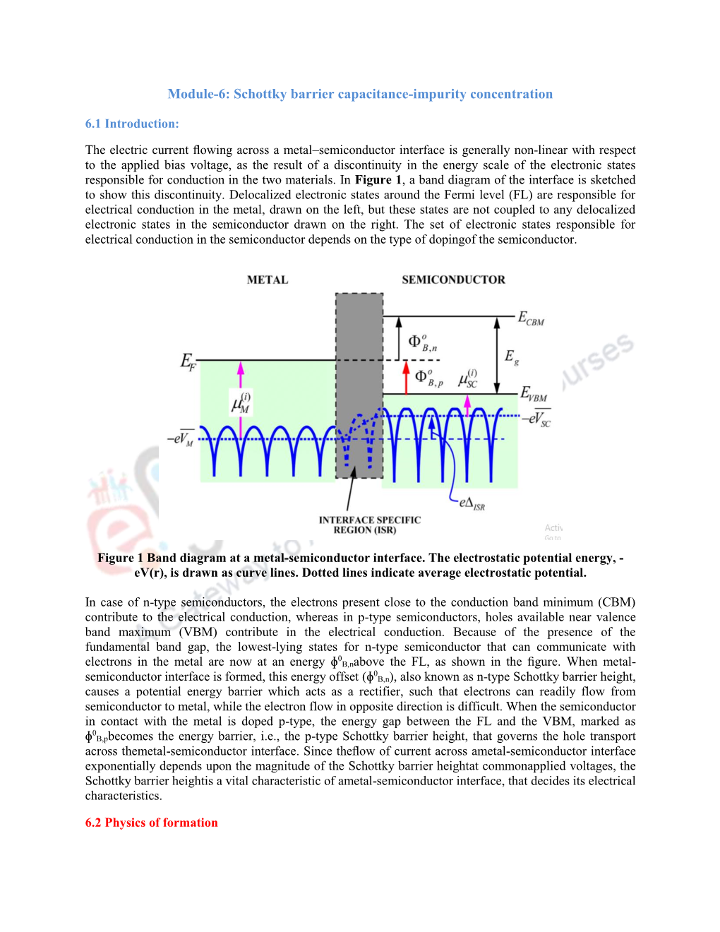 Module-6: Schottky Barrier Capacitance-Impurity Concentration