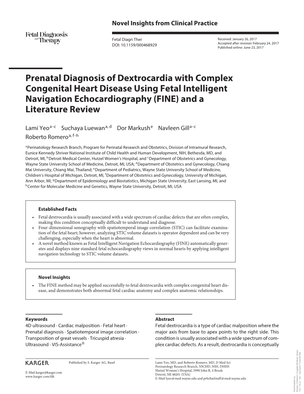 Prenatal Diagnosis of Dextrocardia with Complex Congenital Heart Disease Using Fetal Intelligent Navigation Echocardiography (FINE) and a Literature Review