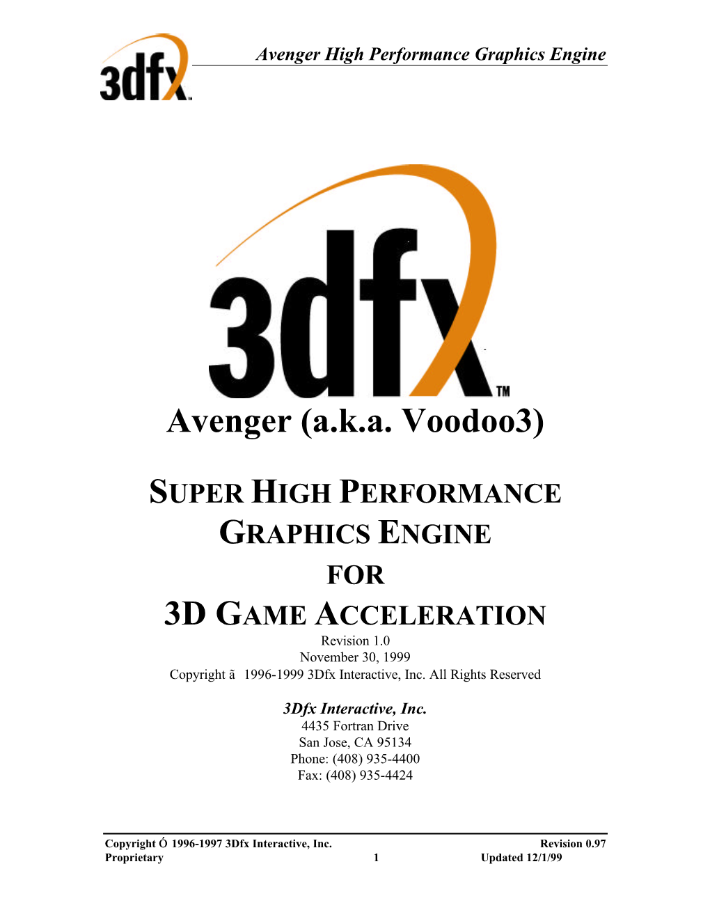 Avenger High Performance Graphics Engine