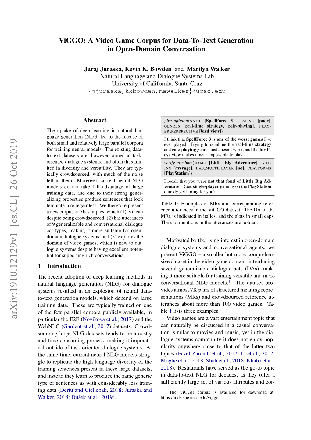 Arxiv:1910.12129V1 [Cs.CL] 26 Oct 2019