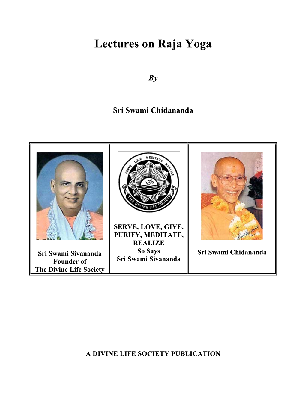 Lectures on Raja Yoga