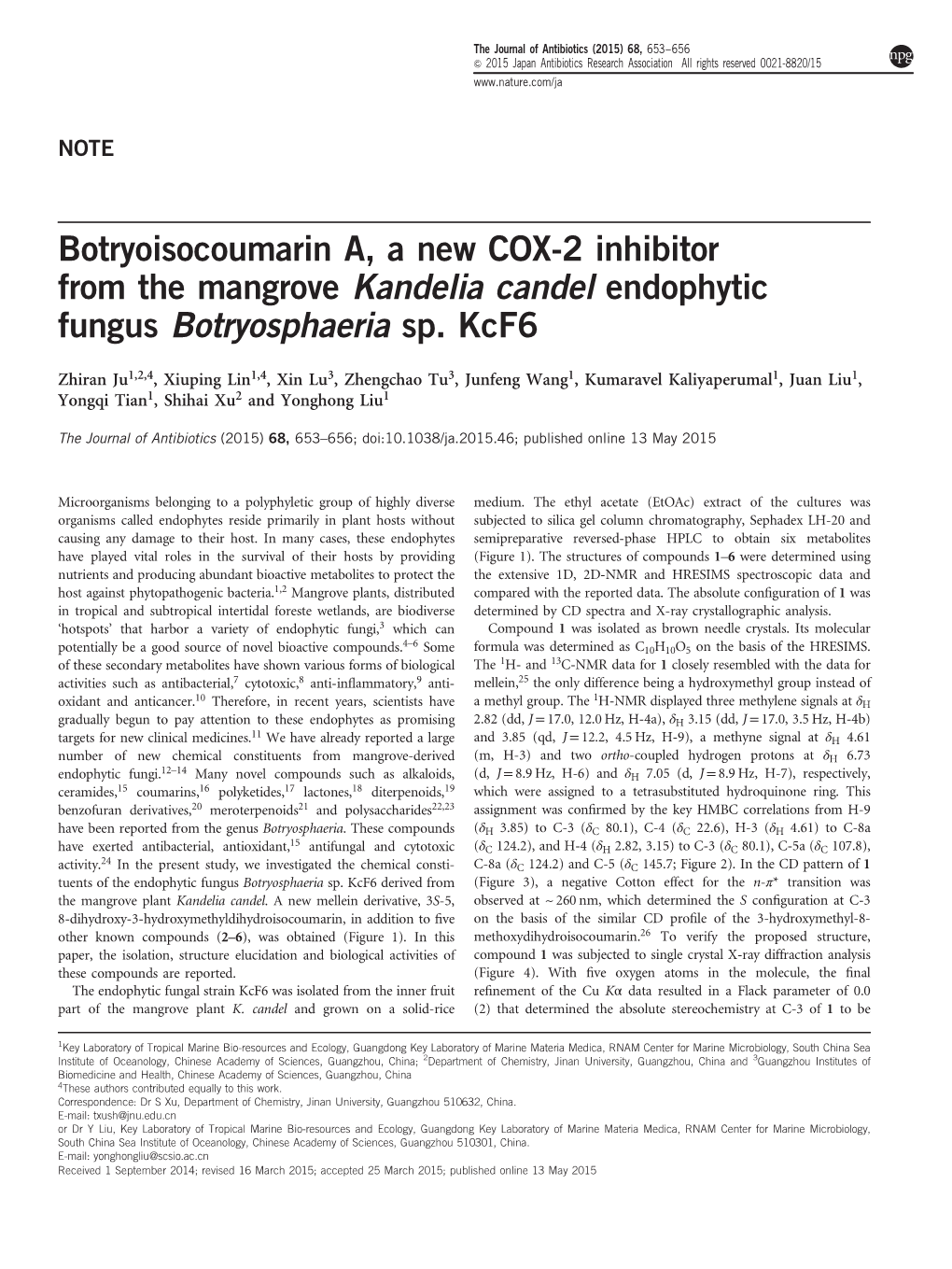 Endophytic Fungus Botryosphaeria Sp